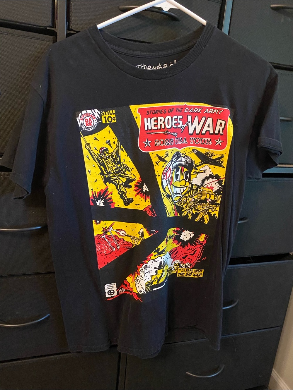Lil Darkie 2023 Concert tour Heroes of War Graphic Tee - Black